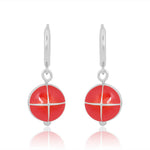 Basic Chakra Silver Earrings with Red Enamelling - Self Love Jewels