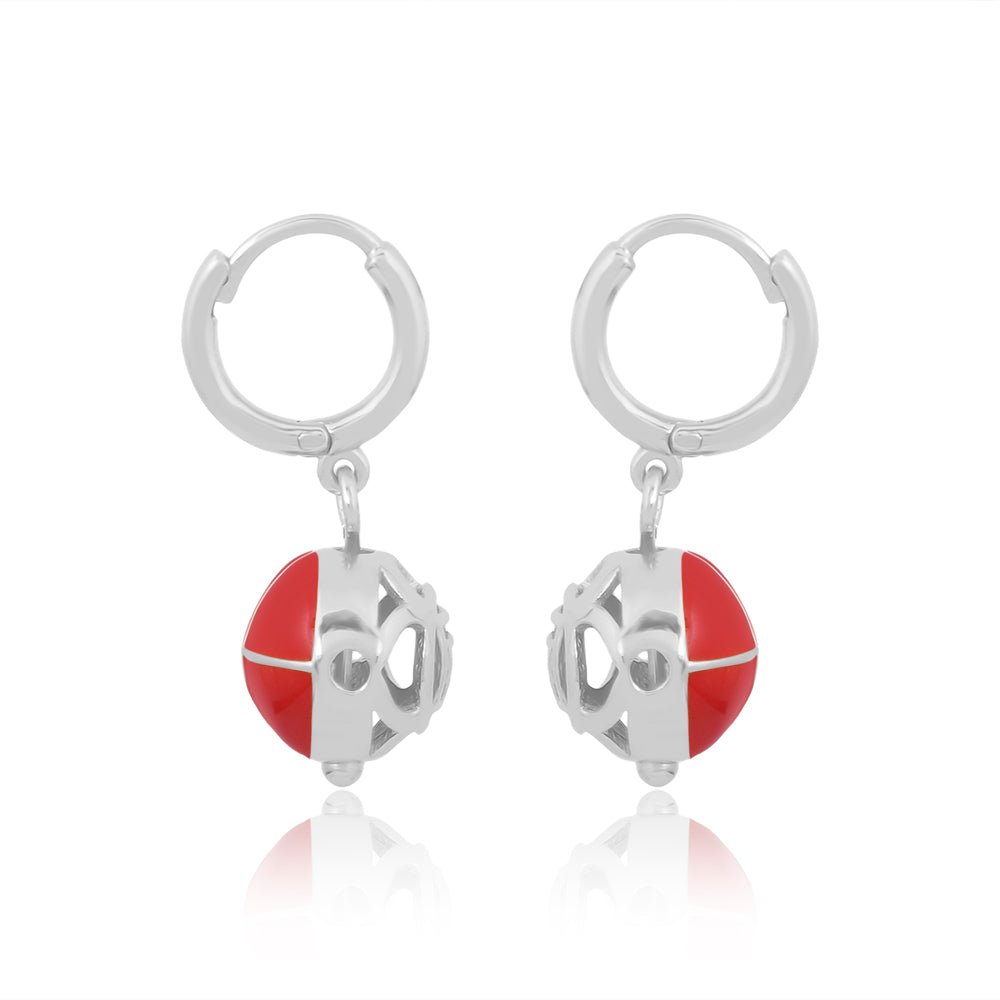 Basic Chakra Silver Earrings with Red Enamelling - Self Love Jewels