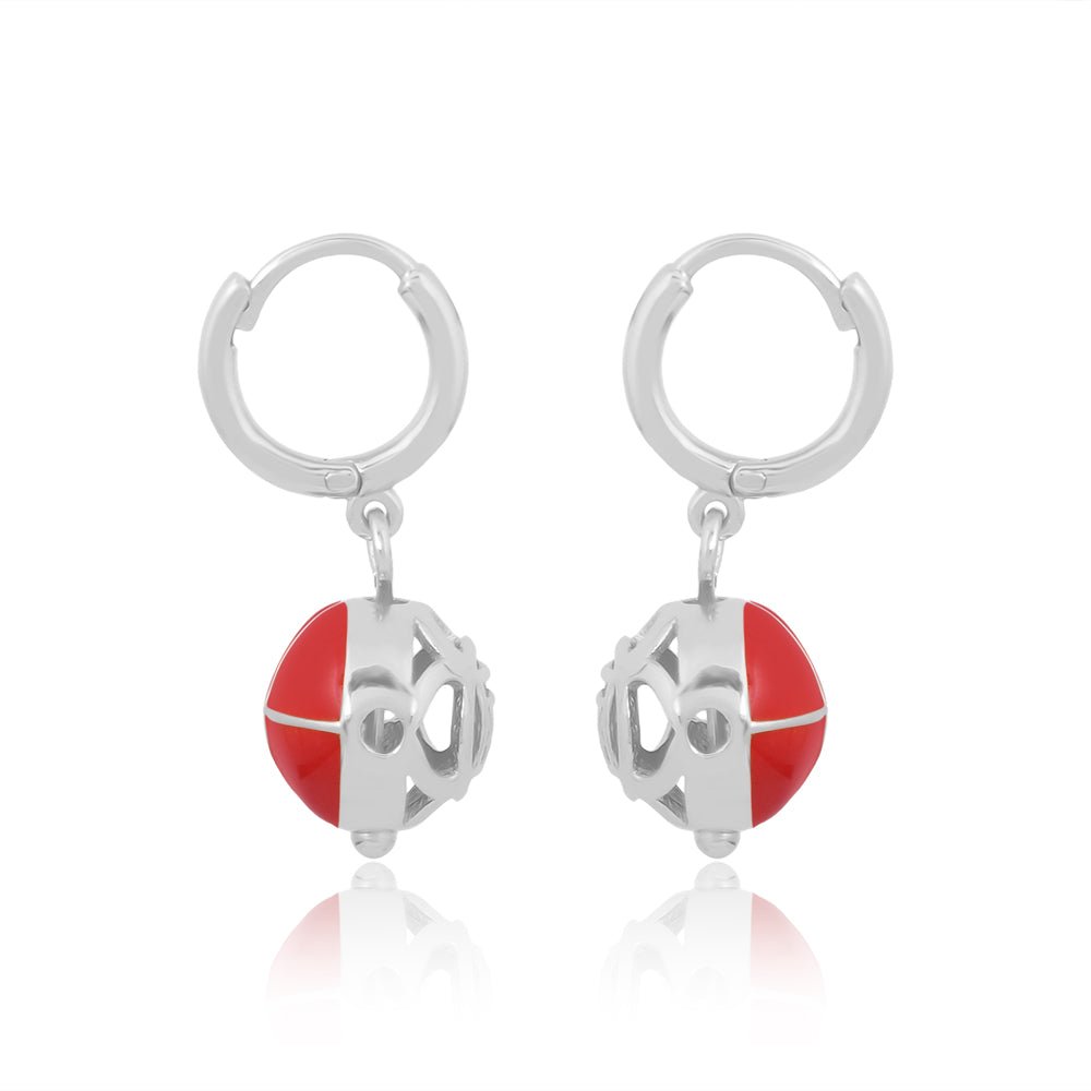 Basic Chakra Silver Earrings with Red Enamelling - Self Love Jewels