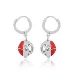Basic Chakra Silver Earrings with Red Enamelling - Self Love Jewels