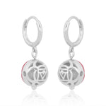 Basic Chakra Silver Earrings with Red Enamelling - Self Love Jewels