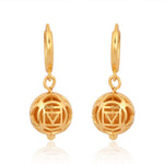 Basic Chakra Silver Earrings with Red Enamelling Gold Plated - Self Love Jewels