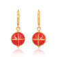 Basic Chakra Silver Earrings with Red Enamelling Gold Plated - Self Love Jewels