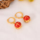 Basic Chakra Silver Earrings with Red Enamelling Gold Plated - Self Love Jewels