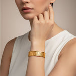 Flower Of Life Cuff Styled Bracelet (18kt Gold Micron)