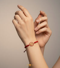 Red Twin Heart Chakra Bracelet with Red Cord
