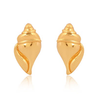 Conch Shell Earrings Brass - Self Love Jewels