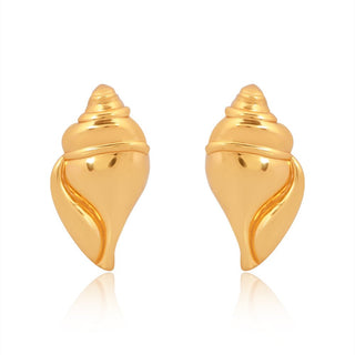 Conch Shell Earrings (18kt Gold Micron)