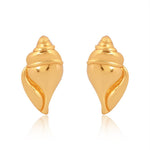 Conch Shell Earrings Brass - Self Love Jewels