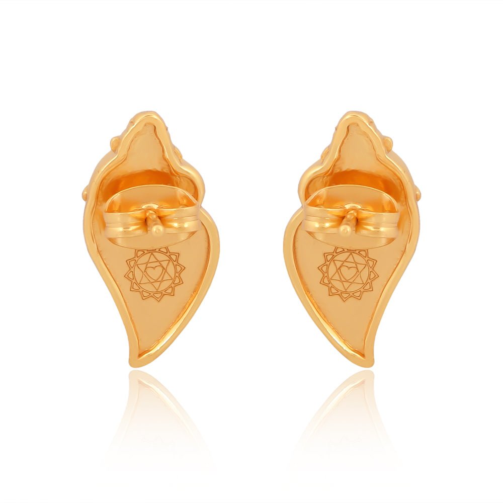Conch Shell Earrings Brass - Self Love Jewels