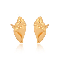 Conch Shell Earrings Brass - Self Love Jewels