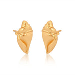 Conch Shell Earrings Brass - Self Love Jewels