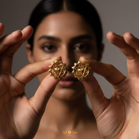 Golden Twin Heart Earrings (18kt Gold Micron)