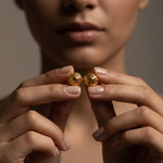 Twin Heart Chakra Stud Earrings (18Kt Gold Micron)