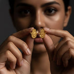 Hamsa Hand Earrings (18Kt Gold Micron)