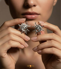 Surya: The Radiant Sun Earrings (92.5 Sterling Silver)
