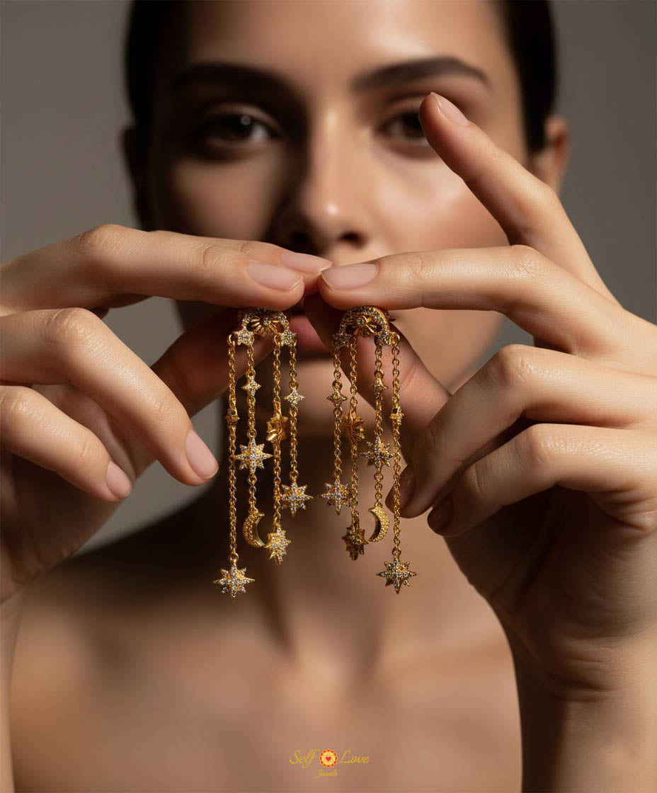 Celestial Collection Earrings 18kt Gold Micron Plated