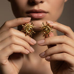 Surya: The Radiant Sun Earring (18kt Gold Micron)