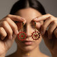 Twin Hearts Chakra Earrings with Red Enamelling