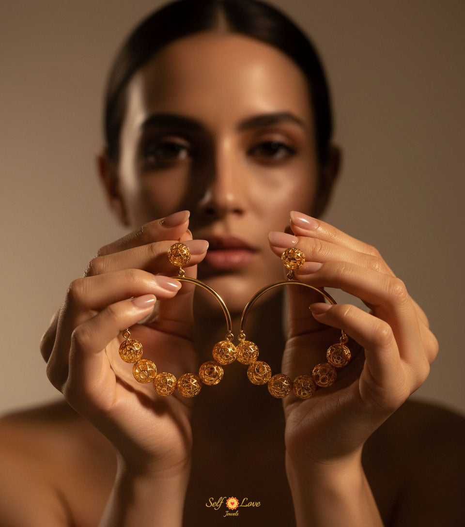 Seven Chakra Loop Earings (18Kt Gold Micron)