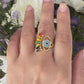 Evil Eye Protection Ring and Seven Chakras (18kt Gold Micron)
