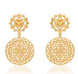 Sacred Geometry Earrings: Shree Chakra Pattern